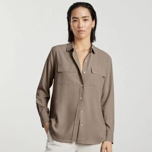 Everlane Utility Shirt Buttondown Washable Silk Size 4